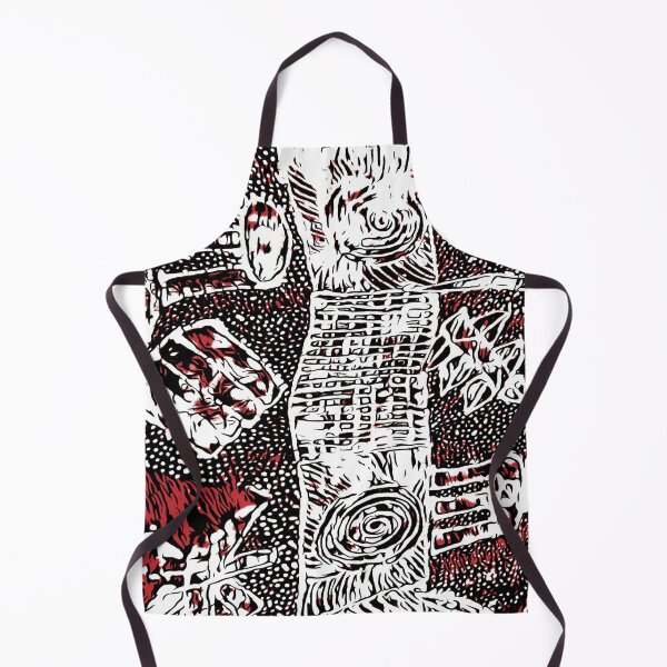 Item preview, African Ethnic Print in Red and White designed and sold by MediaArtbyMara.