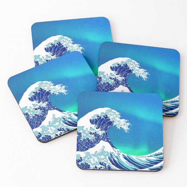 Item preview, The Big Wave - Vintage Japanese Wave With Aurora Borealis designed and sold by KarolinaPaz.