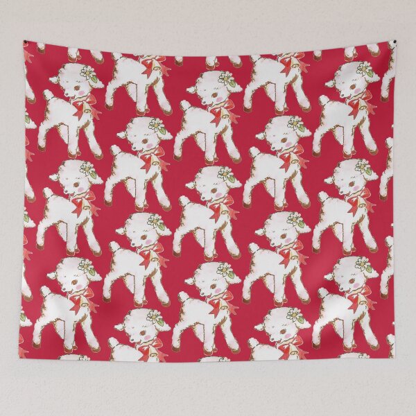 Artikelvorschau, Vintage Kawaii Kitsch süßes Baby Lamm entworfen und verkauft von mnkna.