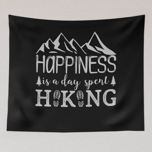 Item preview, happiness is a day spent hiking with my cat designed and sold by adiskiart.