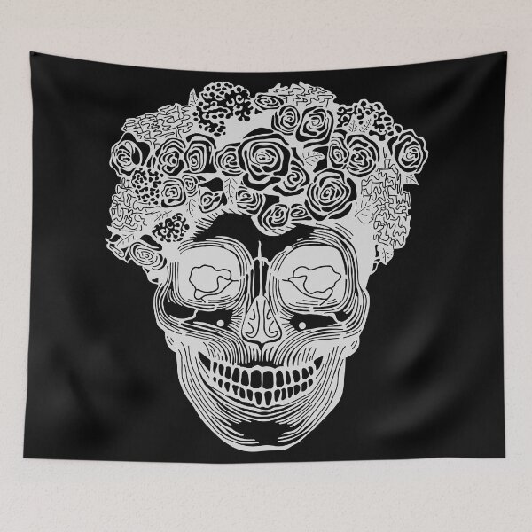 Item preview, Flower Crown Skull (Light Grey) designed and sold by Zia Frazier.