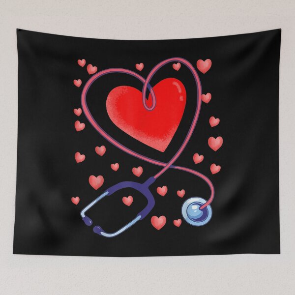 Item preview, Cute Love Nursing Valentines Day Nurse Heart Stethoscope  designed and sold by jennifera11.