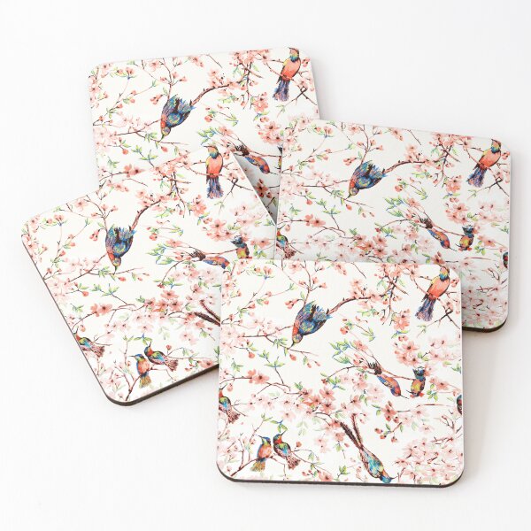 Item preview, Spring floral bird pattern designed and sold by MobertsonArt.