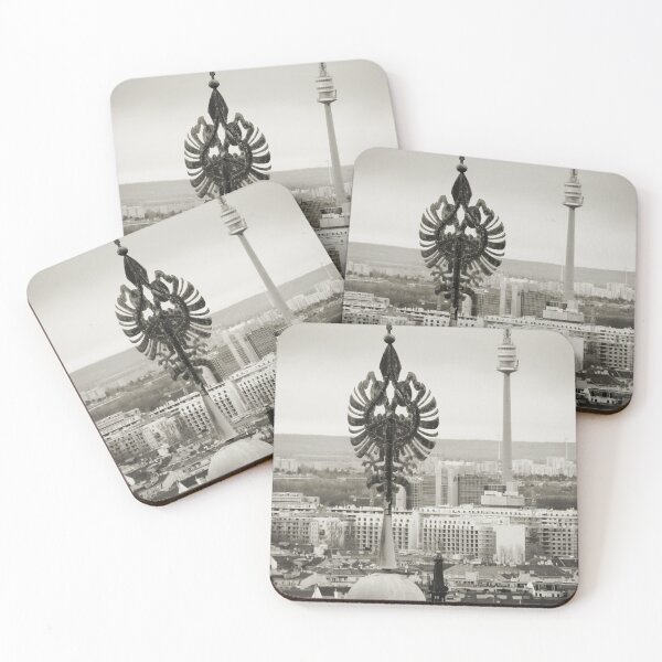 Item preview, Vienna Towers and Panorama View Black and White Sepia Photo designed and sold by Angela Cini.