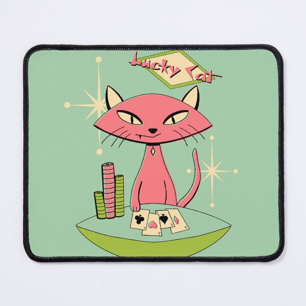 Item preview, Lucky Cat Mid-Century Modern Playing Poker Casino designed and sold by ksrogersdesigns.