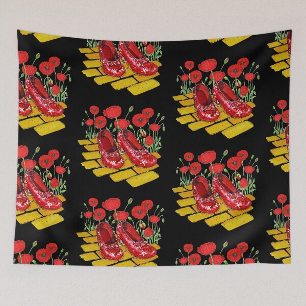 Item preview, Ruby Red Slippers And Red Poppies Yellow Brick Road Watercolor  designed and sold by Irina Sztukowski.