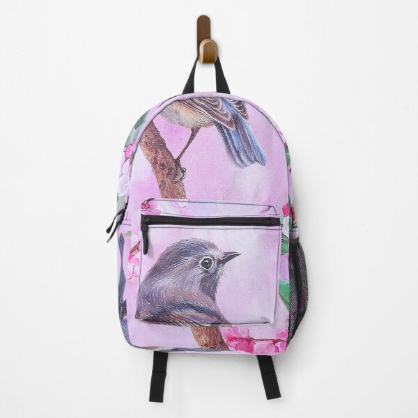 Item preview, Bird Couple Floral On Pink designed and sold by MobertsonArt.