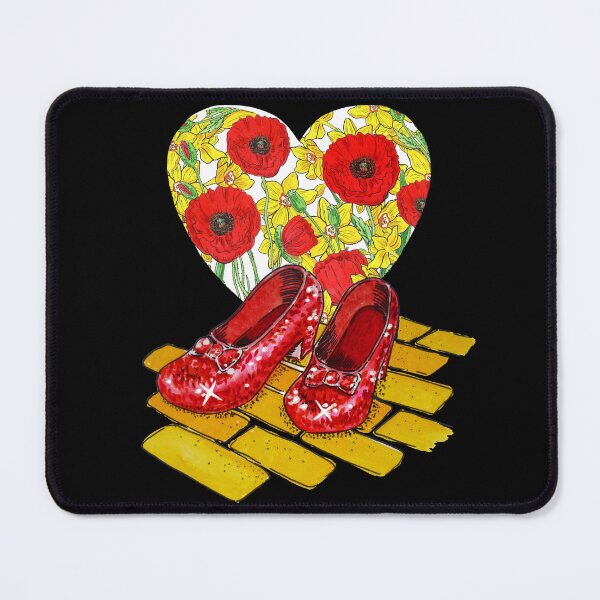 Item preview, Ruby Red Slippers And Heart Red Poppies Yellow Brick Road Watercolor  designed and sold by Irina Sztukowski.