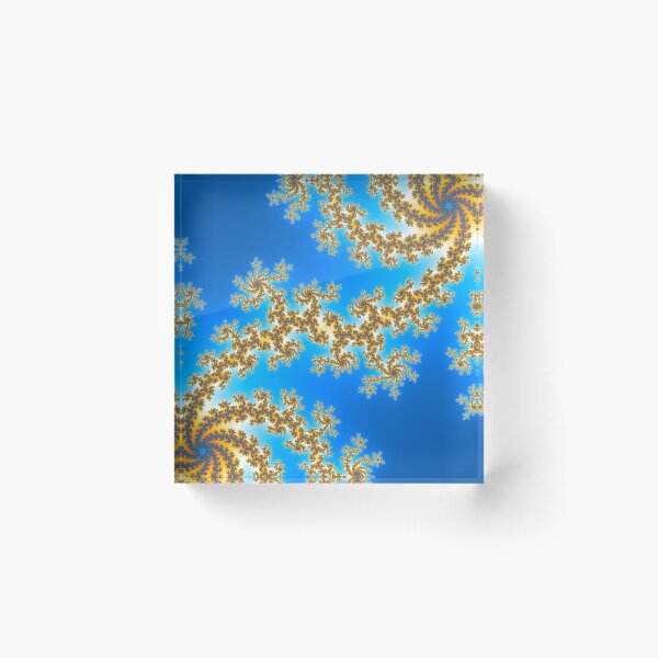 Item preview, Blue and Orange Fractal Spirals on Sky Blue Background designed and sold by ThePaintingRat.