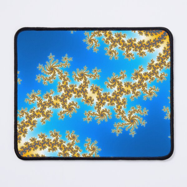 Item preview, Blue and Orange Fractal Spirals on Sky Blue Background designed and sold by ThePaintingRat.