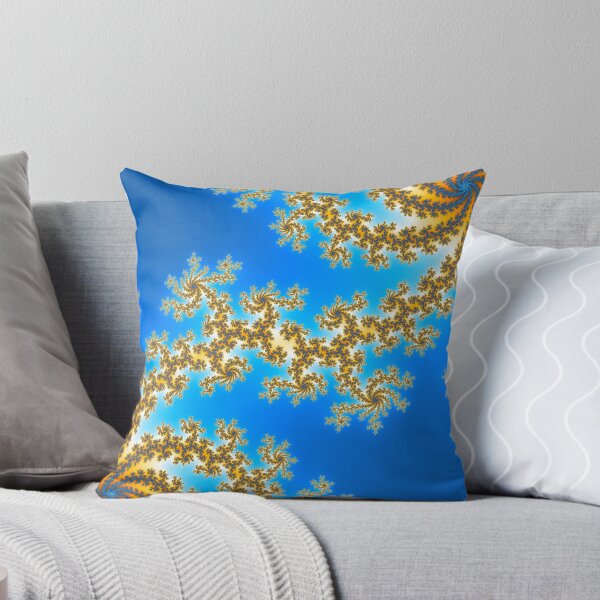 Item preview, Blue and Orange Fractal Spirals on Sky Blue Background designed and sold by ThePaintingRat.