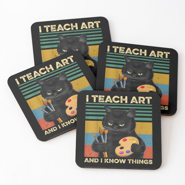 Item preview, I Teach Art And I Know Things Art Teacher Black Cat Lover  designed and sold by bessiey23.