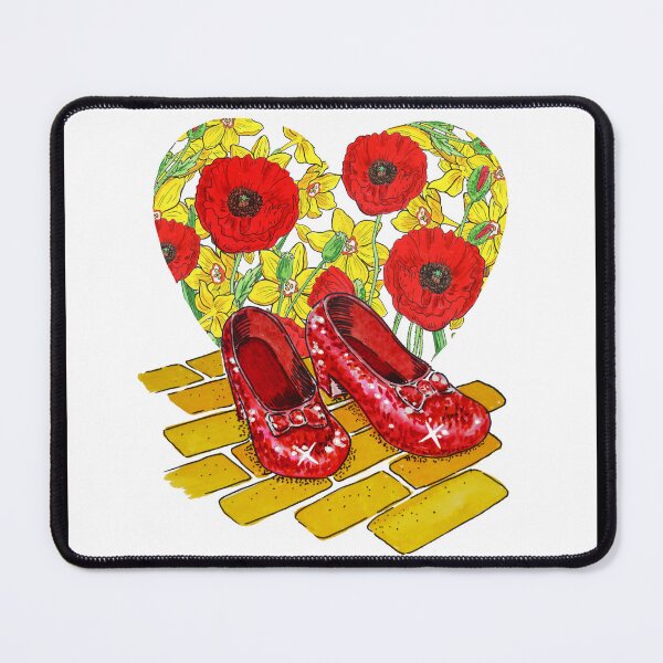 Item preview, Ruby Slippers And Heart Red Poppies Daffodils Yellow Brick Road Watercolor  designed and sold by Irina Sztukowski.