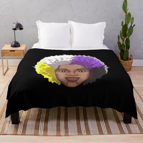 Item preview, Afro Black Woman Nonbinary Pride Black History Month designed and sold by jennifera11.