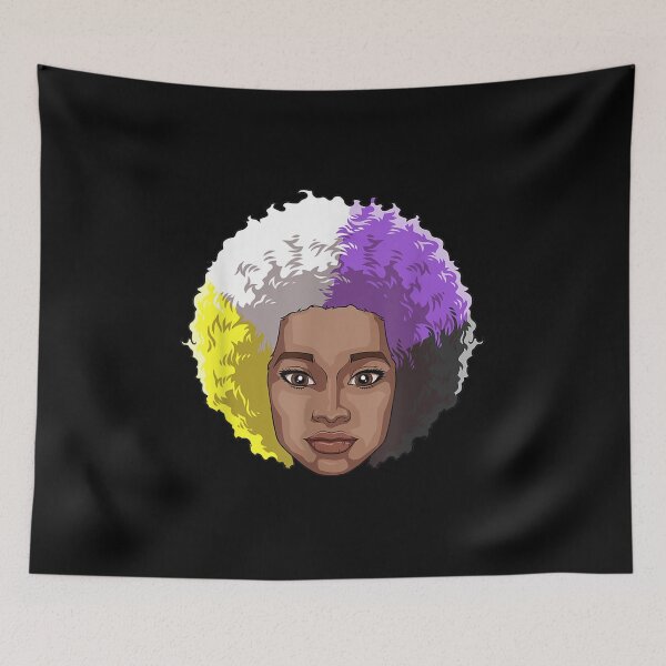 Item preview, Afro Black Woman Nonbinary Pride Black History Month  designed and sold by jennifera11.