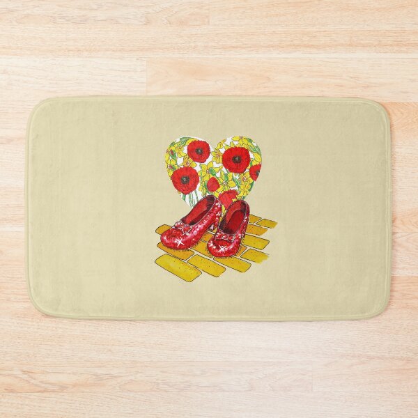 Item preview, Ruby Red Slippers And Heart Of Red Poppies Daffodils Yellow Brick Road Watercolor  designed and sold by Irina Sztukowski.