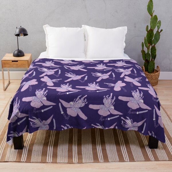 Item preview, Purple Floral Flower Fabric Pattern Design designed and sold by Angela Cini.