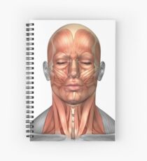 Anatomy of human face and neck muscles, front view. Spiral Notebook