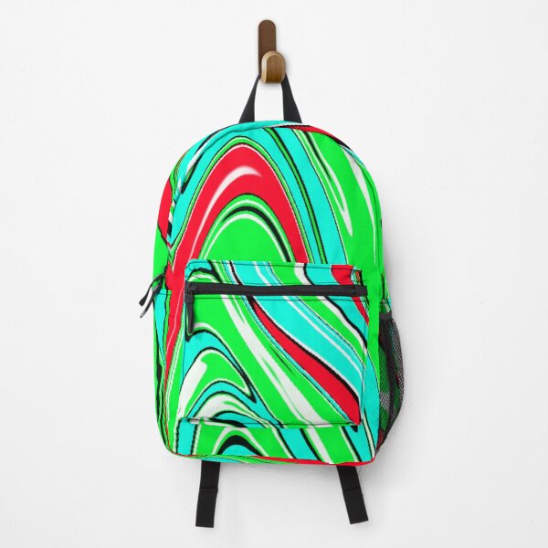 Item preview, Abstract Neon Red, Mint Blue, and Green Liquid Art Pattern  designed and sold by quinellie.