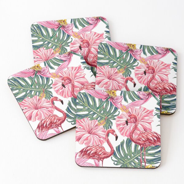 Item preview, Pink flamingo tropical flowers designed and sold by VickyCloset.