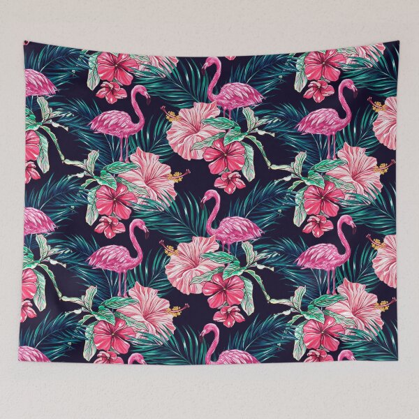 Item preview, Pink flamingos palm trees designed and sold by VickyCloset.