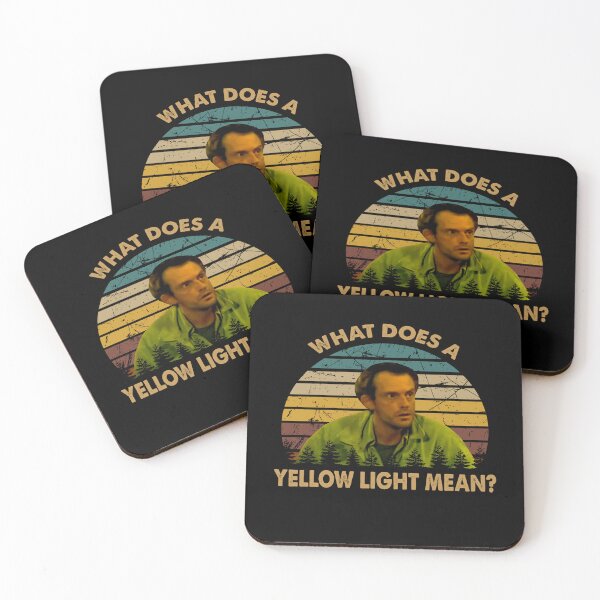Item preview, What does a yellow light mean art Jim poster designed and sold by BattleBedward.