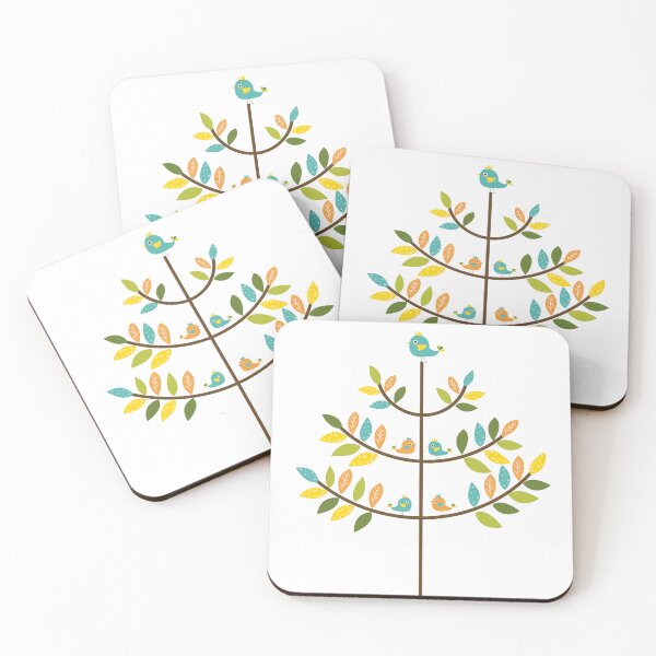 Item preview, colorful tree with cute bird designed and sold by Janjira.