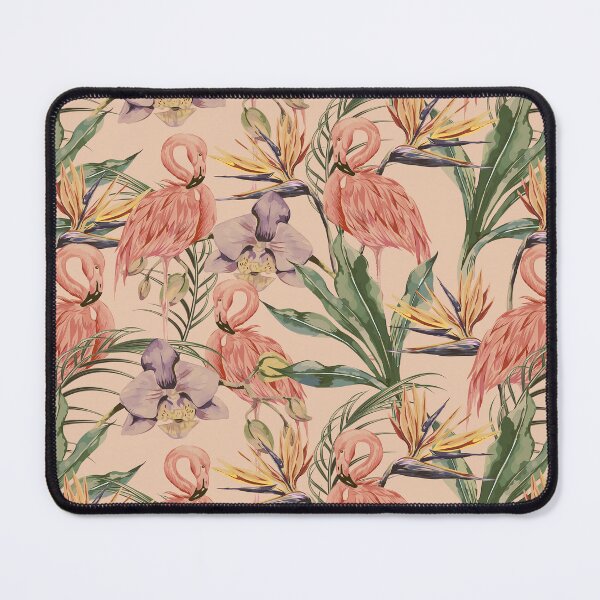 Item preview, Tropical flowers vintage flamingos designed and sold by Mnightsa.