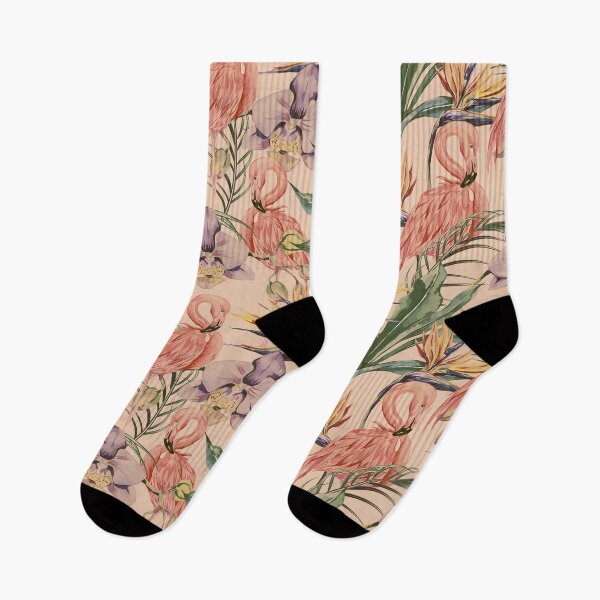 Artikelvorschau, Vintage Flamingos der tropischen Blumen entworfen und verkauft von Mnightsa.