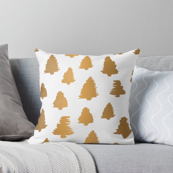 Item preview, Elegant Gold Pine Christmas Tree Seamless Pattern on White Background designed and sold by Angela Cini.