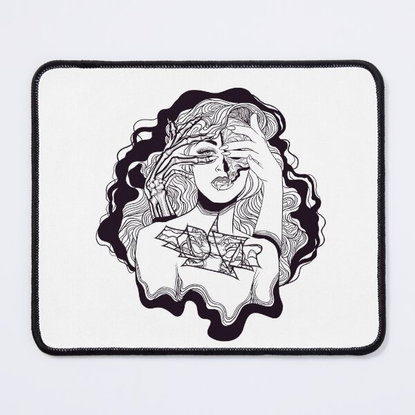 Item preview, Kadavar skull lady  black lineart  designed and sold by LaGode.