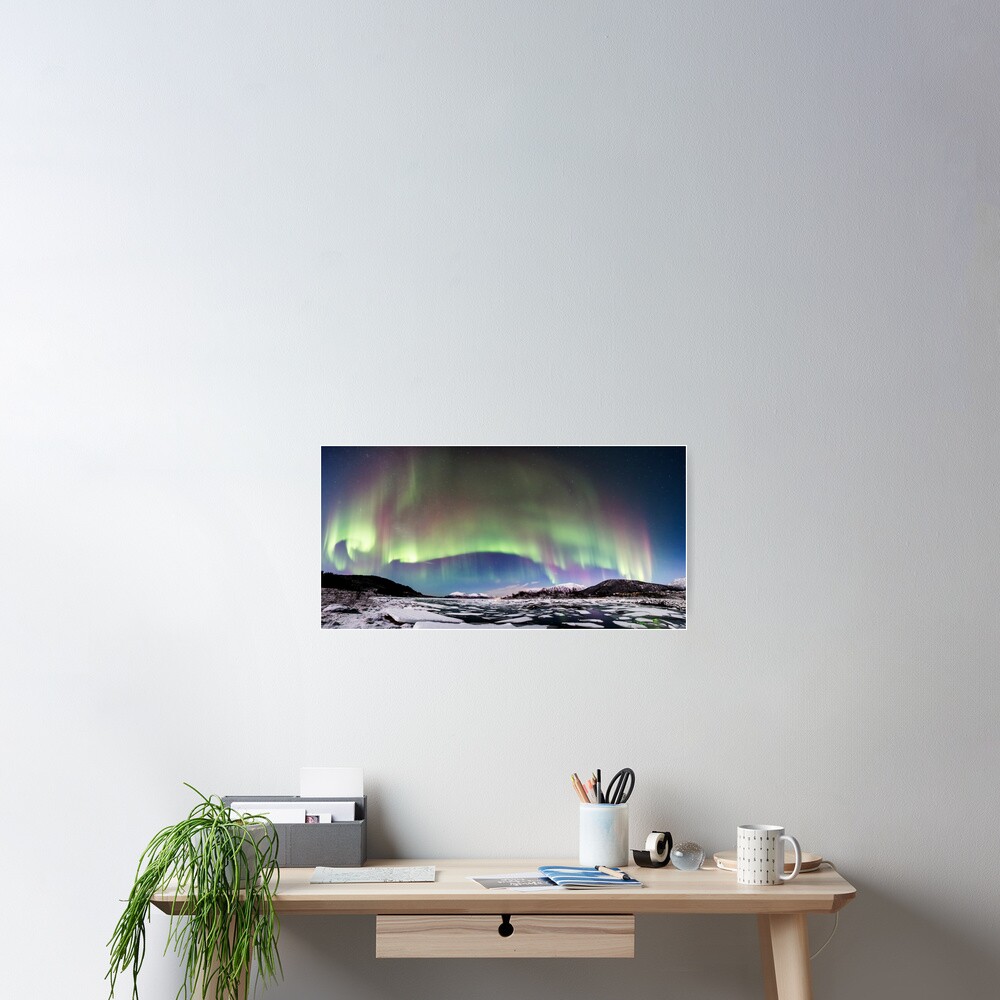 Panorama of the Northern Lights Poster