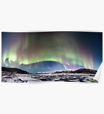 Panorama of the Northern Lights Poster