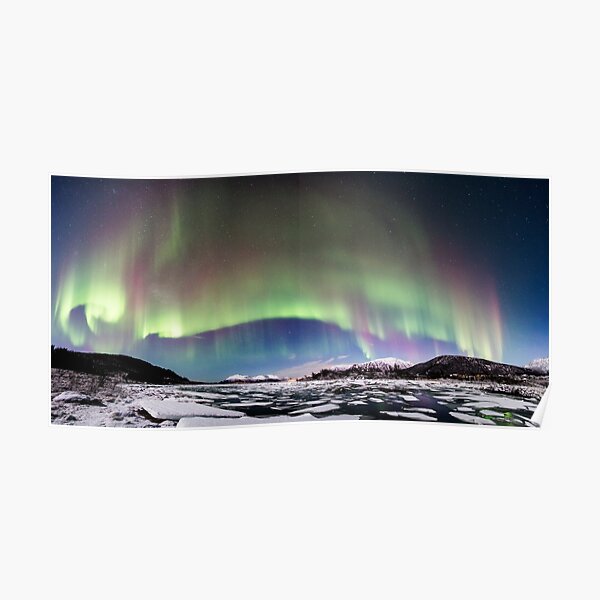 Panorama of the Northern Lights Poster