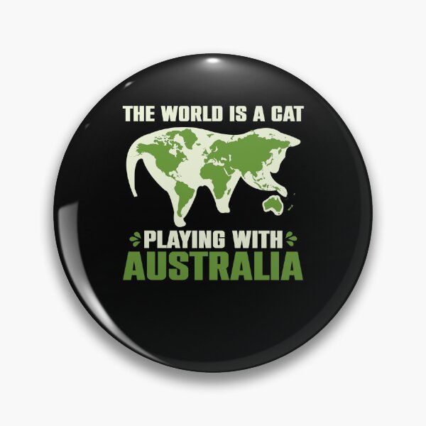 Item preview, Earth Map Feline Plays With Australia Fun Cat designed and sold by Competitor387.