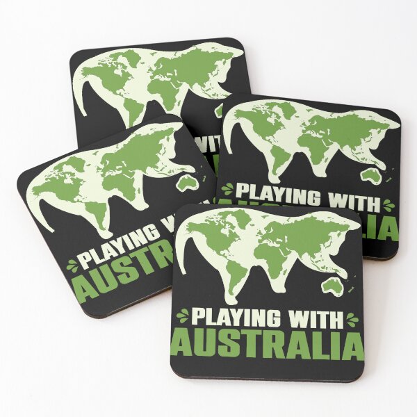 Item preview, Earth Map Feline Plays With Australia Fun Cat designed and sold by Competitor387.