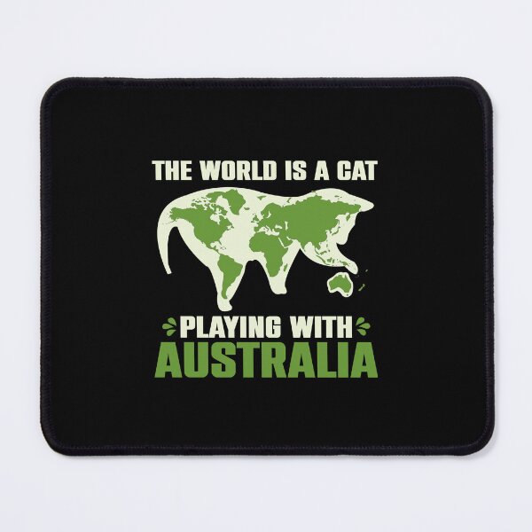 Item preview, Earth Map Feline Plays With Australia Fun Cat designed and sold by Competitor387.