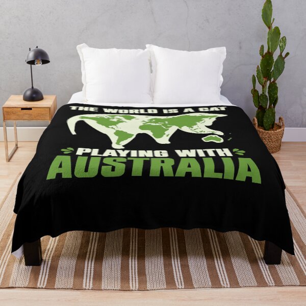 Item preview, Earth Map Feline Plays With Australia Fun Cat designed and sold by Competitor387.