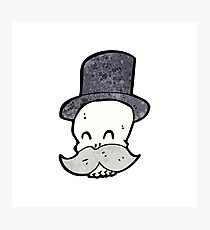 cartoon skull with mustache Photographic Print
