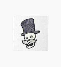 cartoon skull with mustache Art Board
