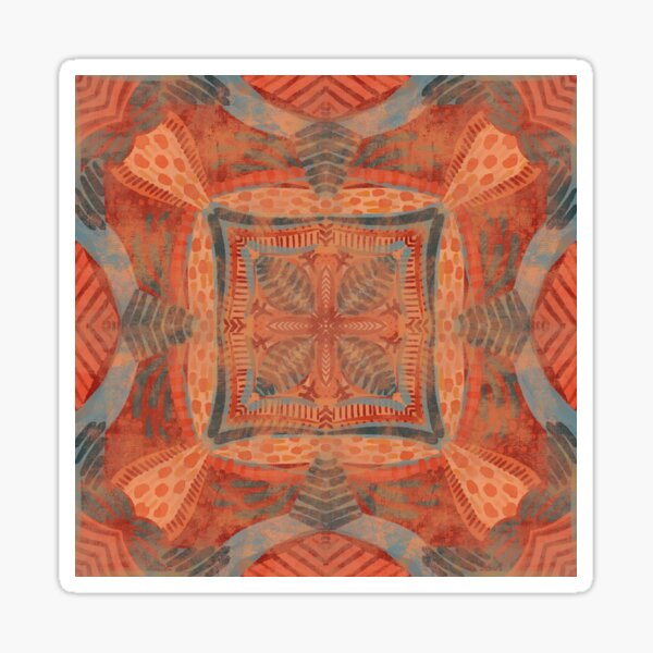 Faded distressed mandala tile Sticker