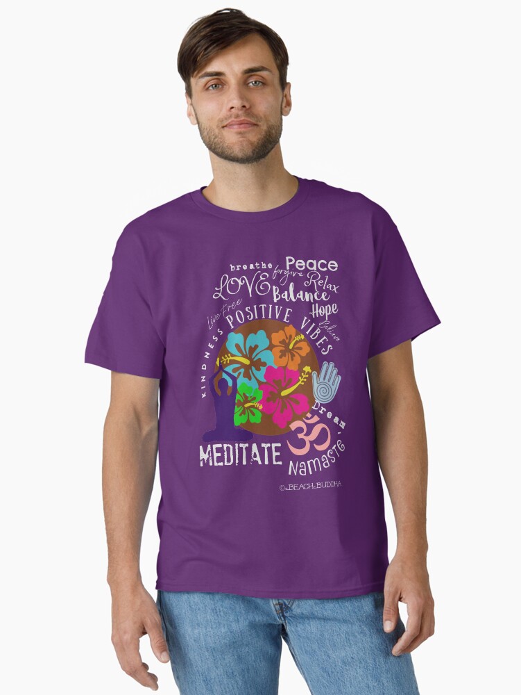 Thumbnail 2 of 7, Classic T-Shirt, BeachBuddha Meditate Graphic designed and sold by BeachBuddha.