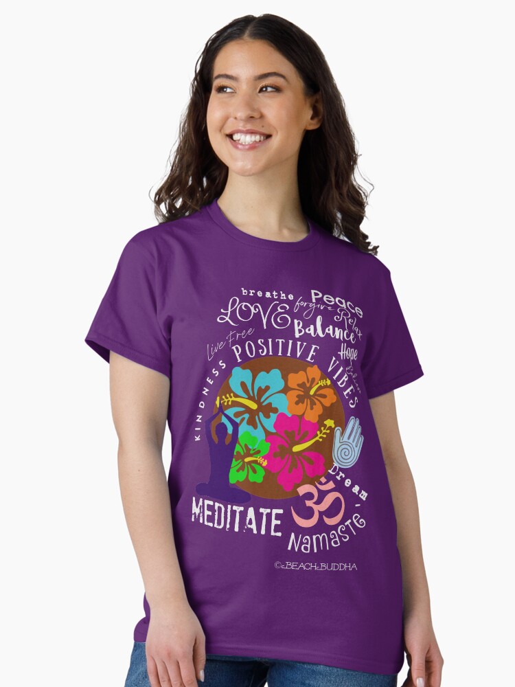 Thumbnail 1 of 7, Classic T-Shirt, BeachBuddha Meditate Graphic designed and sold by BeachBuddha.