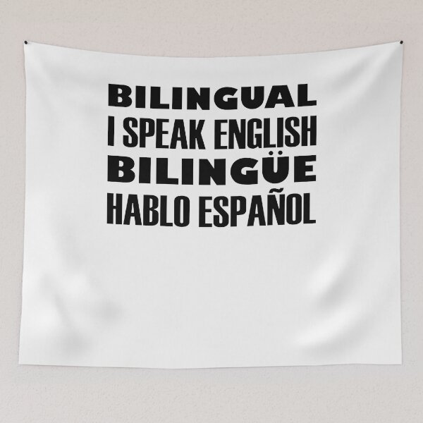 Item preview, Bilingual, I Speak English, Bilingüe, Hablo Español, Black Text designed and sold by artfulnotebook.