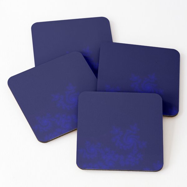 Item preview, Blue Spiral Fractal Flowers on Dark Blue Background designed and sold by ThePaintingRat.