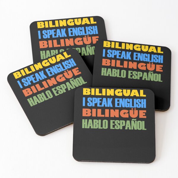 Item preview, Bilingual, I Speak English, Bilingüe, Hablo Español, Yellow Blue Orange Green Text designed and sold by artfulnotebook.