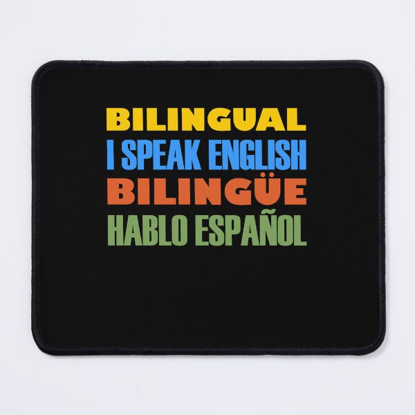Item preview, Bilingual, I Speak English, Bilingüe, Hablo Español, Yellow Blue Orange Green Text designed and sold by artfulnotebook.
