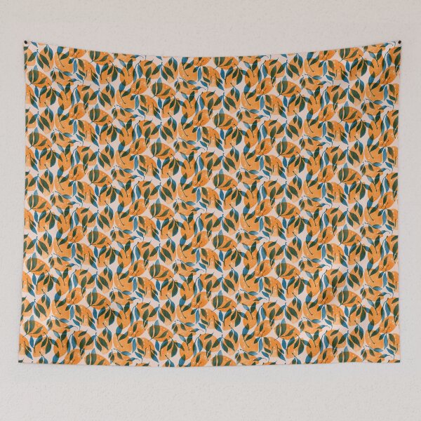 Item preview, Risograph shining Lemon Pattern with orange and blue baby pink background designed and sold by InnaMGraphic.