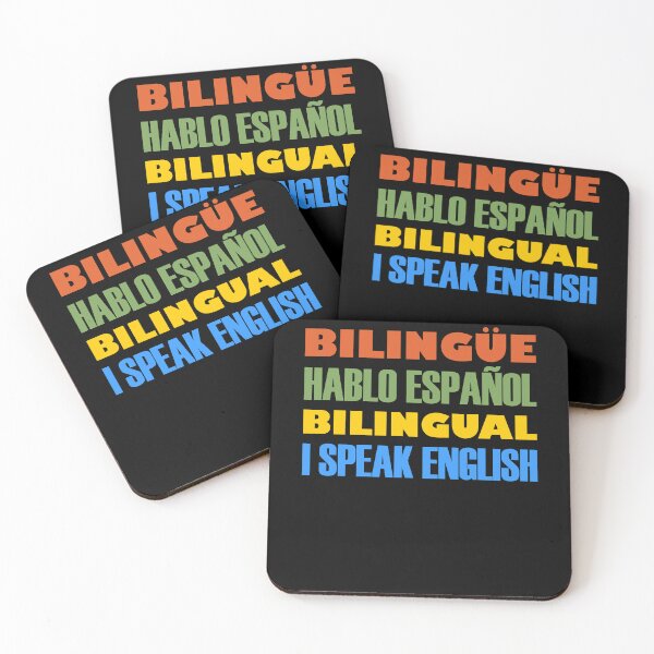 Item preview, Bilingüe, Hablo Español, Bilingual, I Speak English, Orange Green Yellow Blue Text designed and sold by artfulnotebook.