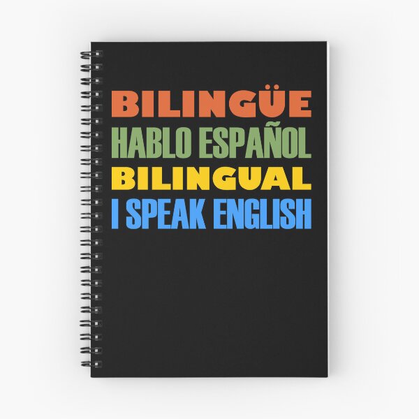 Item preview, Bilingüe, Hablo Español, Bilingual, I Speak English, Orange Green Yellow Blue Text designed and sold by artfulnotebook.